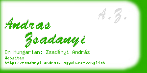 andras zsadanyi business card